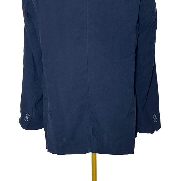 Zara Basic Collection Navy Blue Viscose Blend One-Button Blazer with Pockets, M - Picture 8 of 14